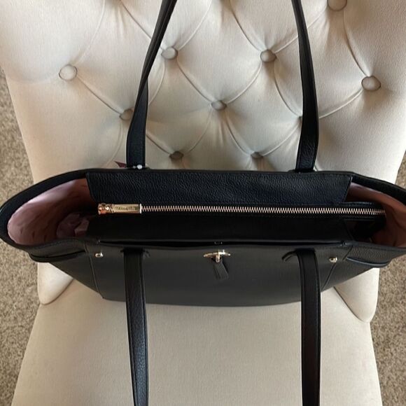 Kate Spade Pebbled Leather Large Tote Bag Black - Picture 9 of 12